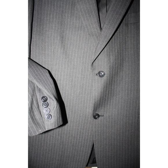 Haggar Men's Blazer Suit Jacket Black & Stripped Size 46L Classic Fit - Picture 10 of 11